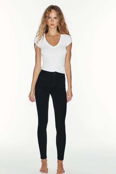 TRF HIGH-RISE SKINNY JEANS — Black 1