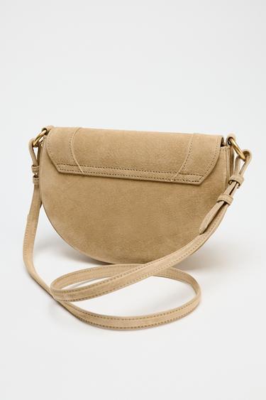 LEATHER DOUBLE STRAP CROSSBODY BAG - SAND/BROWN by Zara - Image 2