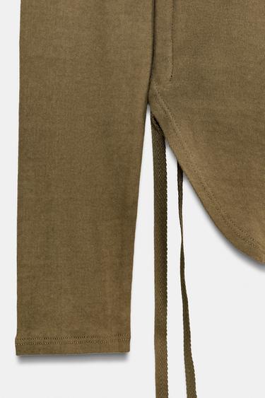 T-SHIRT RUSTIQUE À CORDONS - Marron tabac de Zara - Image 6