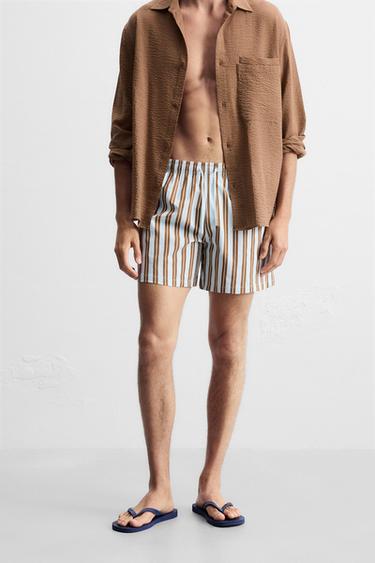MAILLOT DE BAIN MOYEN RAYURES - Bleu ciel de Zara - Image 2