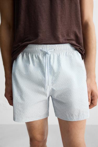 PRINTED REGULAR SWIMMING TRUNKS - Sky blue by Zara - Image 5