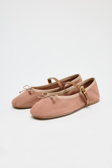 BALLERINES EN DAIM AVEC BRIDE - Rose de Zara - Image 2