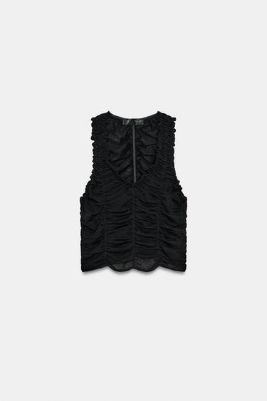 DRAPED TOP - Black by Zara