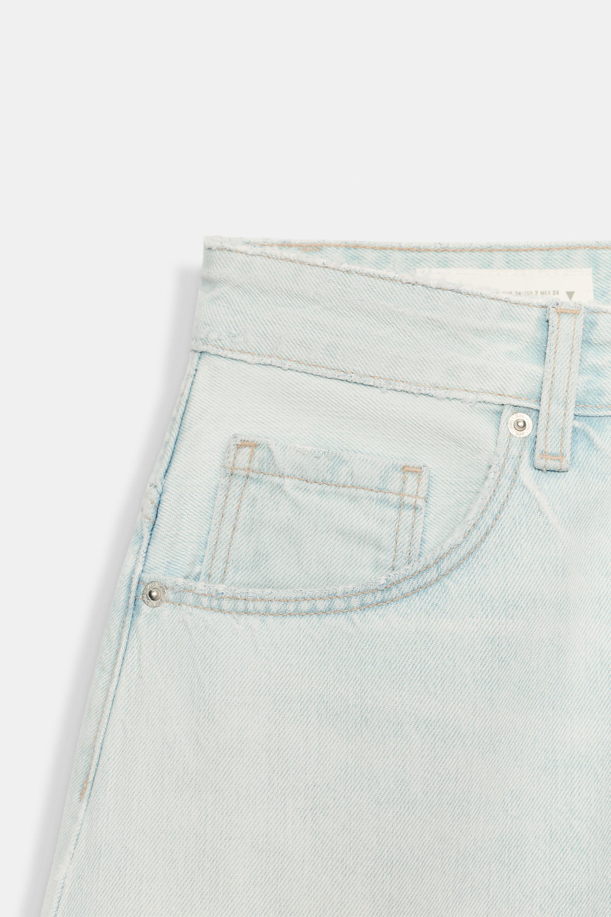 Женские шорты Zara MID-RISE BALLOON DENIM JORTS — фото 9