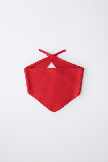 Zara TRIANGULAR KNIT BANDANA - Red