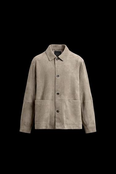 SUEDE LEATHER JACKET - Sand by Zara - Image 0
