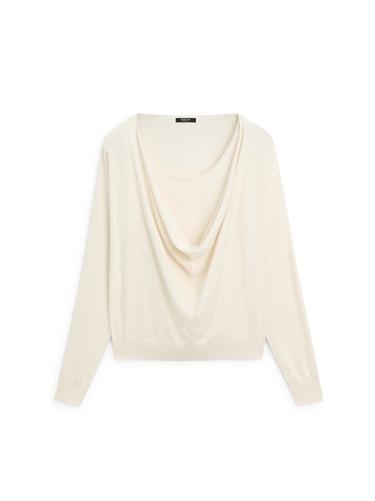 Zara Cotton blend knit sweater with cowl neck - Ecru
