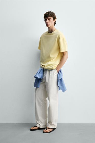 CONTRAST MOCK LAYER T-SHIRT - Light yellow by Zara - Image 3