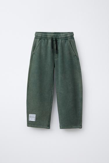 WASHED-EFFECT BALLOON TROUSERS - Green by Zara - Image 0