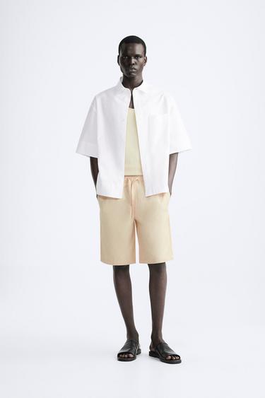 BERMUDA STRUCTURÉ LYOCELL - COTON - Beige clair de Zara - Image 0