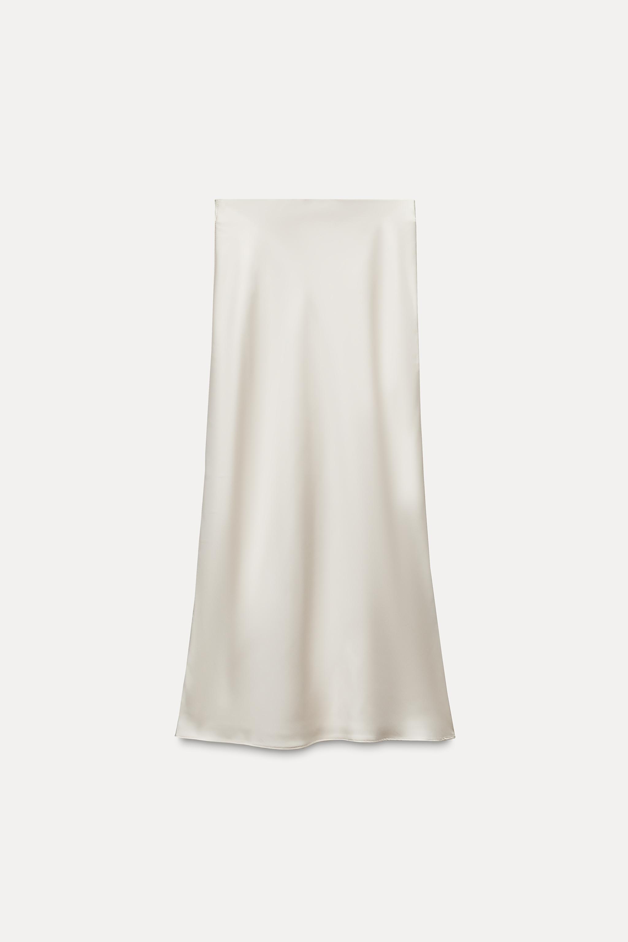 ZARA 2PIECES LIMITED EDITION JEWEL TRIM SATIN EFFECT SKIRT WITH TOP top