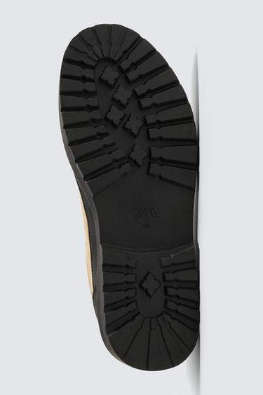 CHAUSSURES EN CUIR AVEC CONTRASTE - Beige de Zara - Image 6