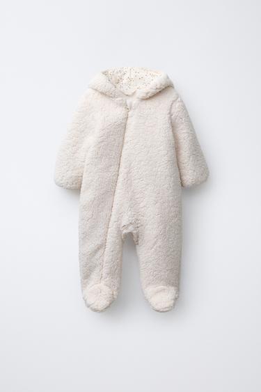 FAUX SHEARLING FLEECE ONE-PIECE SUIT - Ecru by Zara