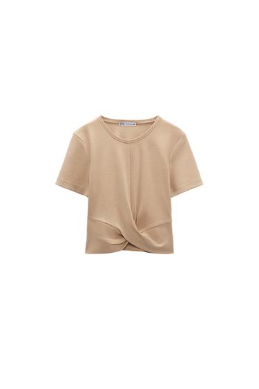 KNOTTED HEM T-SHIRT