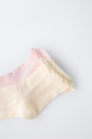 2-PACK OF SHORT LACE SOCKS - Ecru by Zara - Image 1