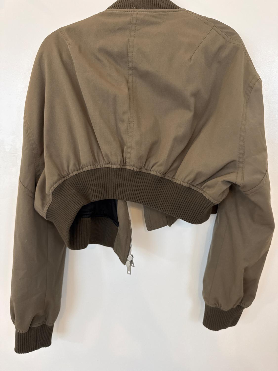 CROPPED KHAKI BOMBER JACKET - Image 3