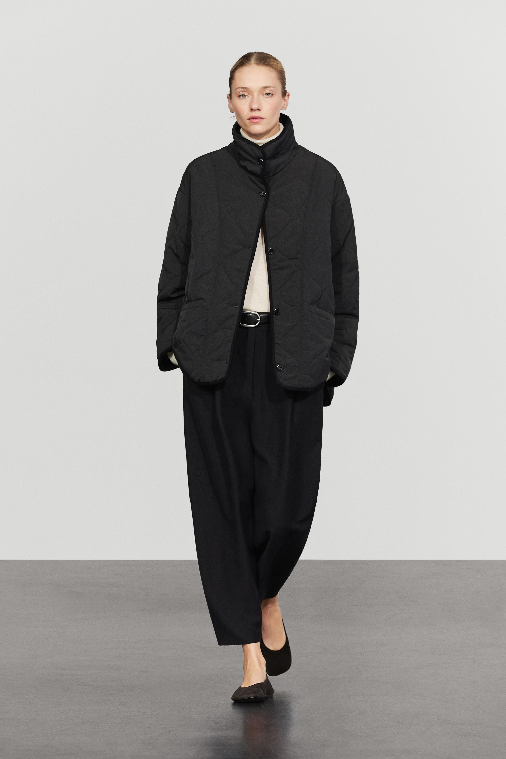 Jacket with wavy stitching detail — Black
