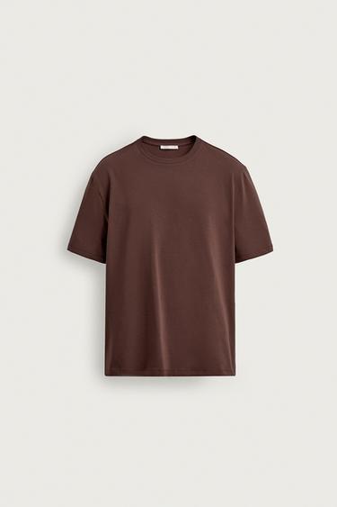 Zara SLIM FIT T-SHIRT - Plum
