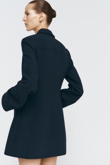 ZW COLLECTION SHORT SHIRT DRESS - Navy blue by Zara - Image 3