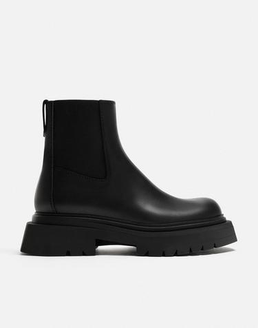 Zara THICK CHELSEA BOOTS - Black