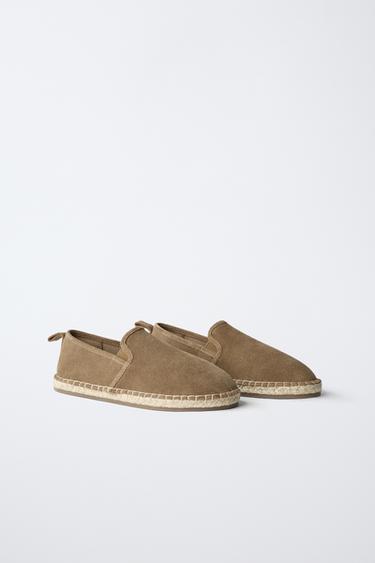CHAUSSURES EN CUIR ET JUTE - Marron de Zara - Image 1