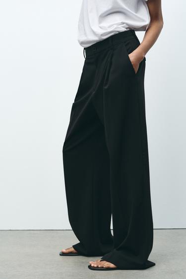 PANTALÓN PINZAS - Negro de Zara
