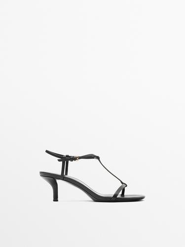 Strappy mid-heel sandals — Black 1