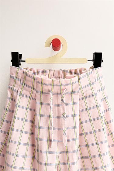 ZARA TIMELESS - WIDE-LEG CHECKS TROUSERS - Pastel pink by Zara - Image 2