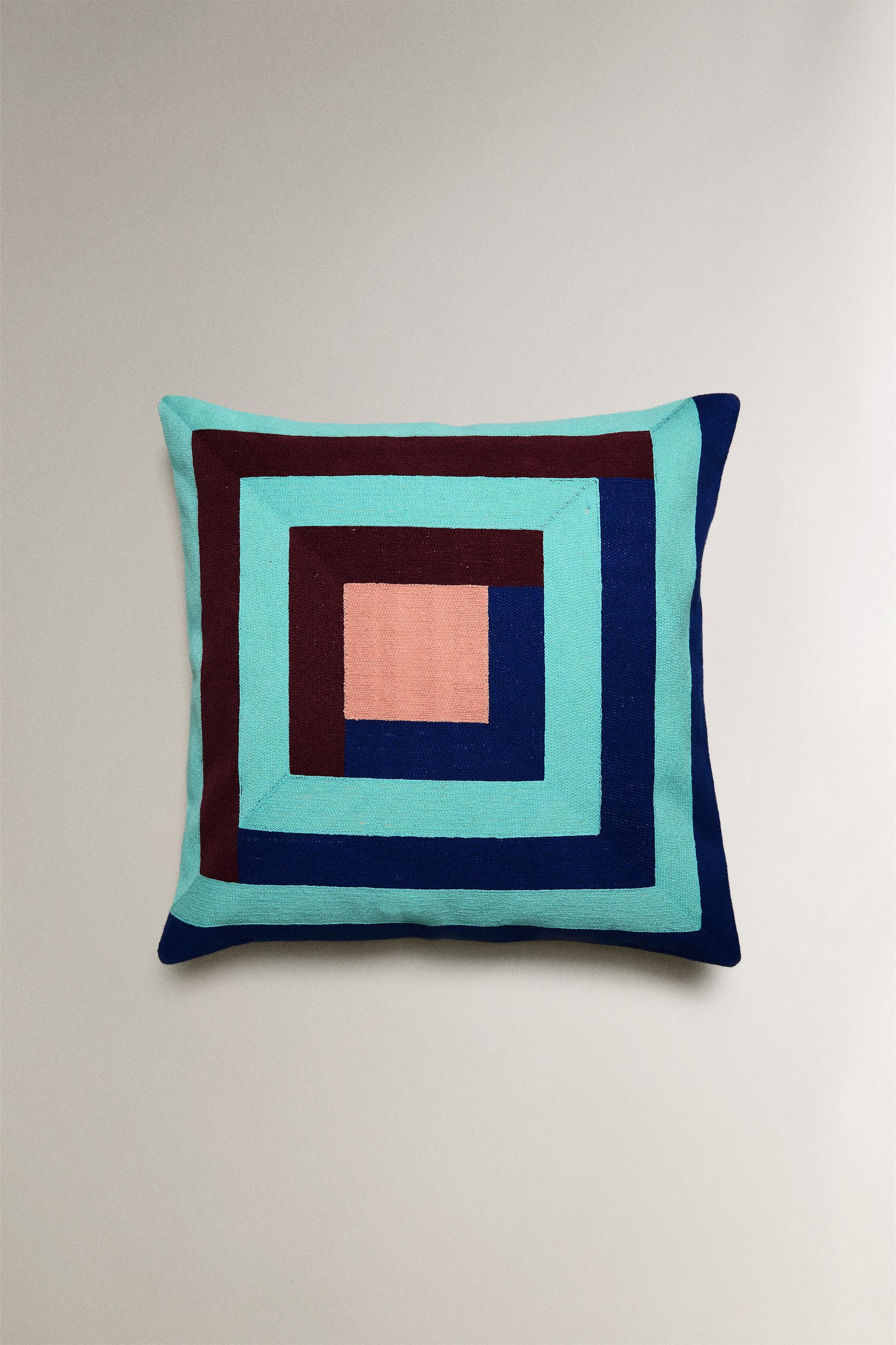 HOUSSE DE COUSSIN COTON CARRÉS X COLLAGERIE