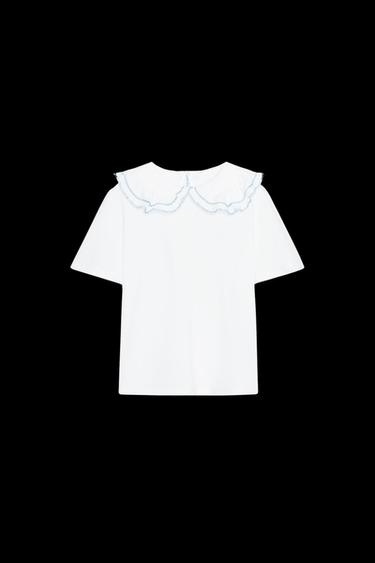 CAMISETA CUELLO BOBO - Blanco de Zara - Imagen 0