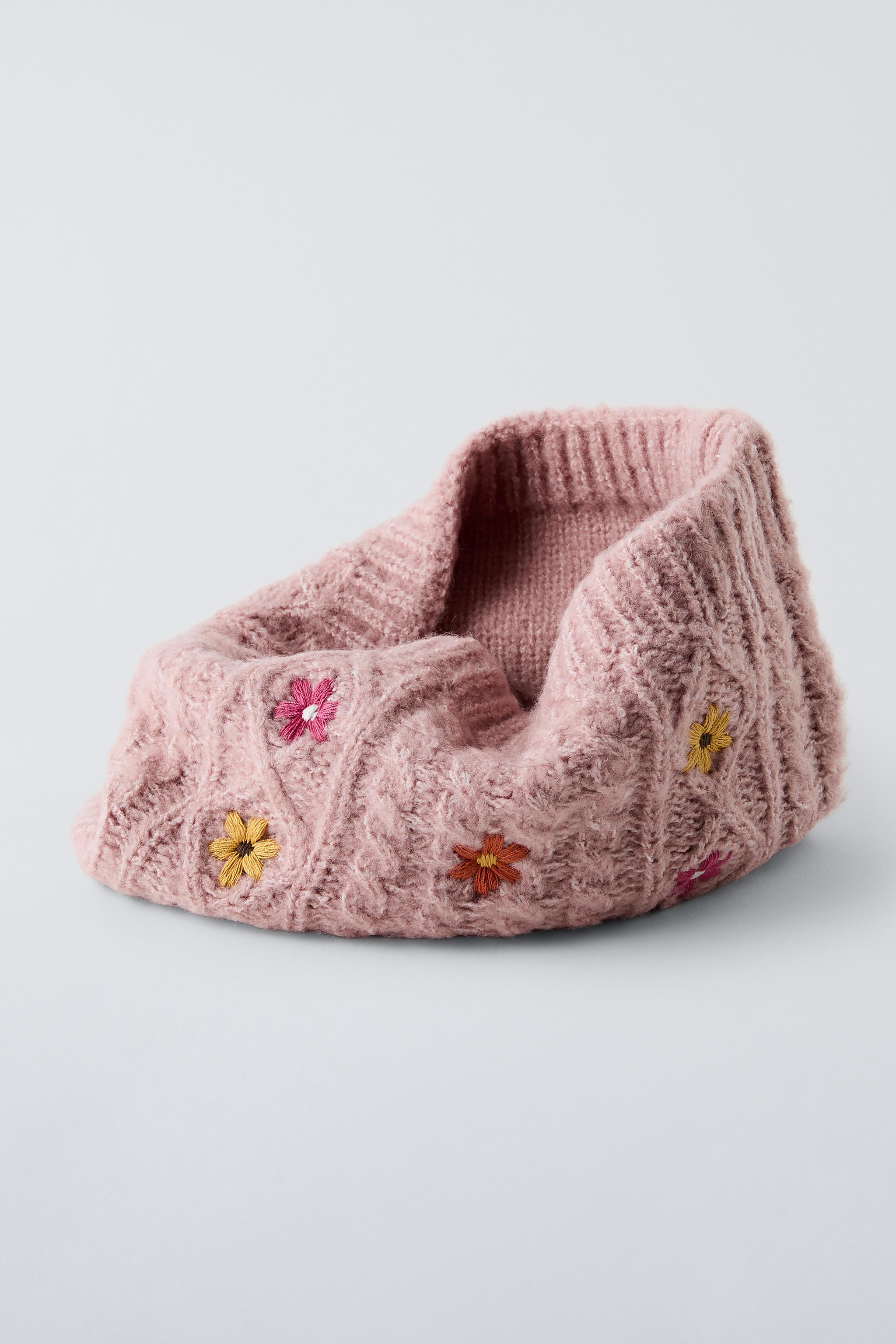 FLORAL KNIT NECK WARMER - Pink | ZARA United States