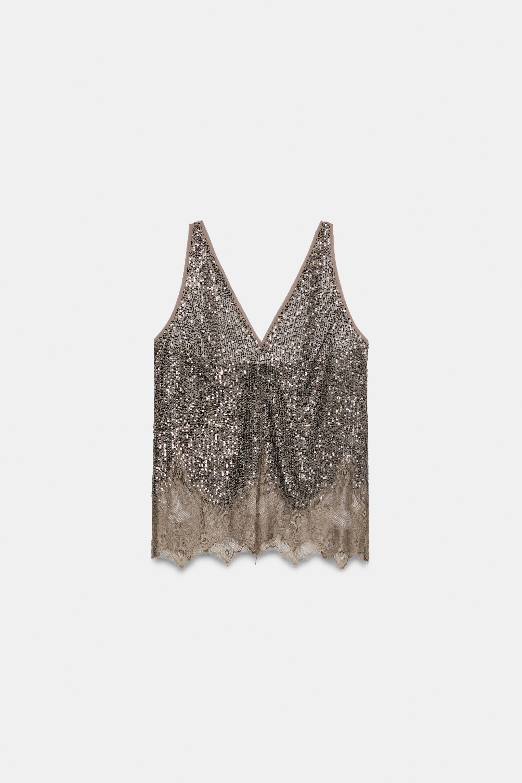 TOP À PAILLETTES COMBINÉ ZW COLLECTION