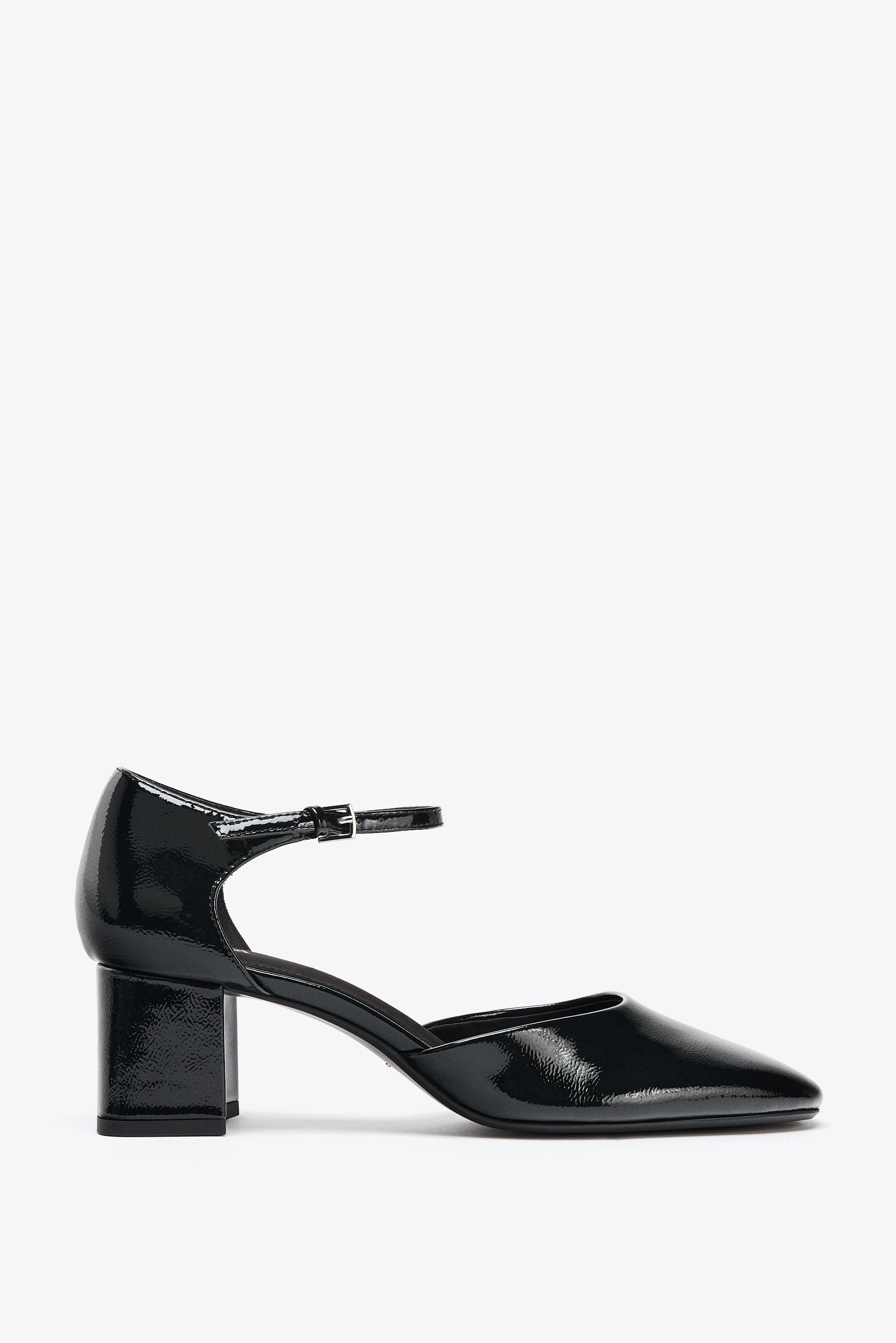 エナメルレザー風メルセデスシューズ - ブラック | ZARA Japan