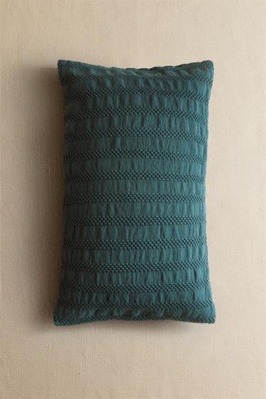 Zara CHILDREN'S STRIPED TEXTURED CUSHION COVER - 藍色