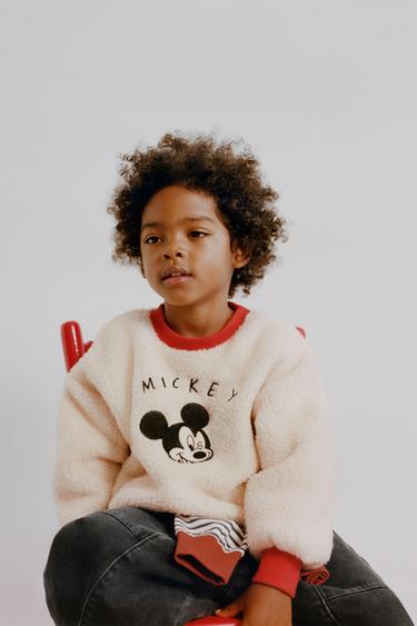 MICKEY MOUSE © DISNEY FAUX SHEARLING SWEATSHIRT - Ecru by Zara