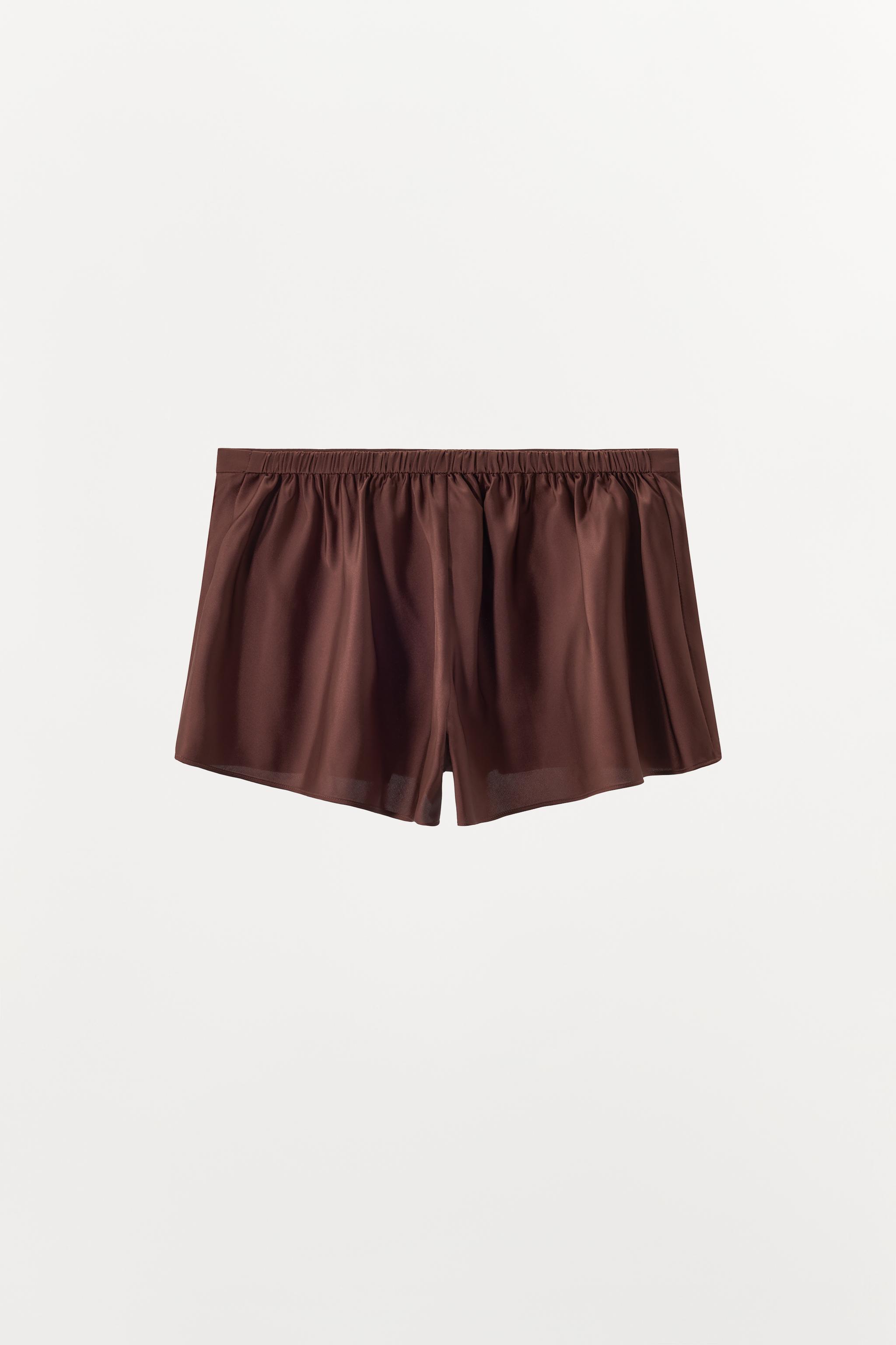 SATIN SHORTS - Brown | ZARA United States
