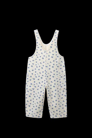 LANGE SARGE-LATZHOSE MIT BLUMEN - Cremefarben von Zara