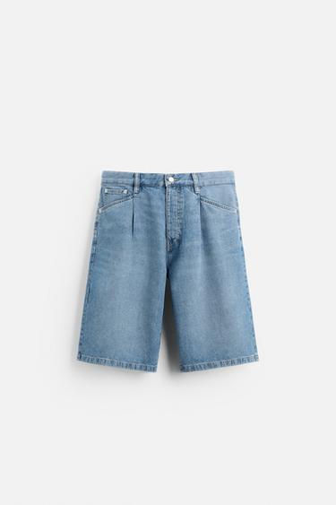 BAGGY-FIT BERMUDA JORTS - Blue by Zara