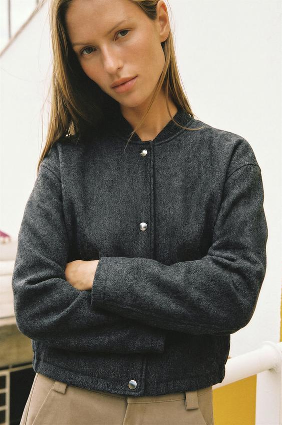 SOFT BOMBER JACKET - Grey de Zara - Imagen 0
