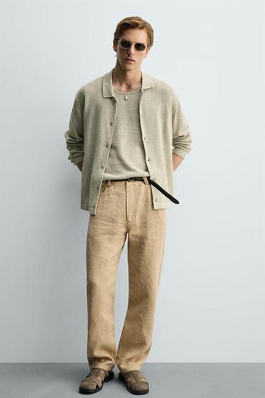 SANDALIA CANGREJERA PIEL - Beige de Zara - Imagen 0