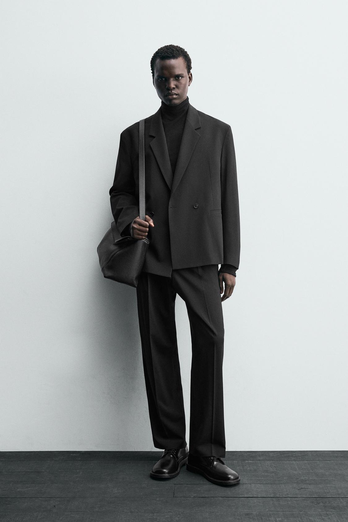 ДВУБОРТНЫЙ ПИДЖАК ОТ КОСТЮМА ИЗ СМЕСИ ШЕРСТИ ZARA