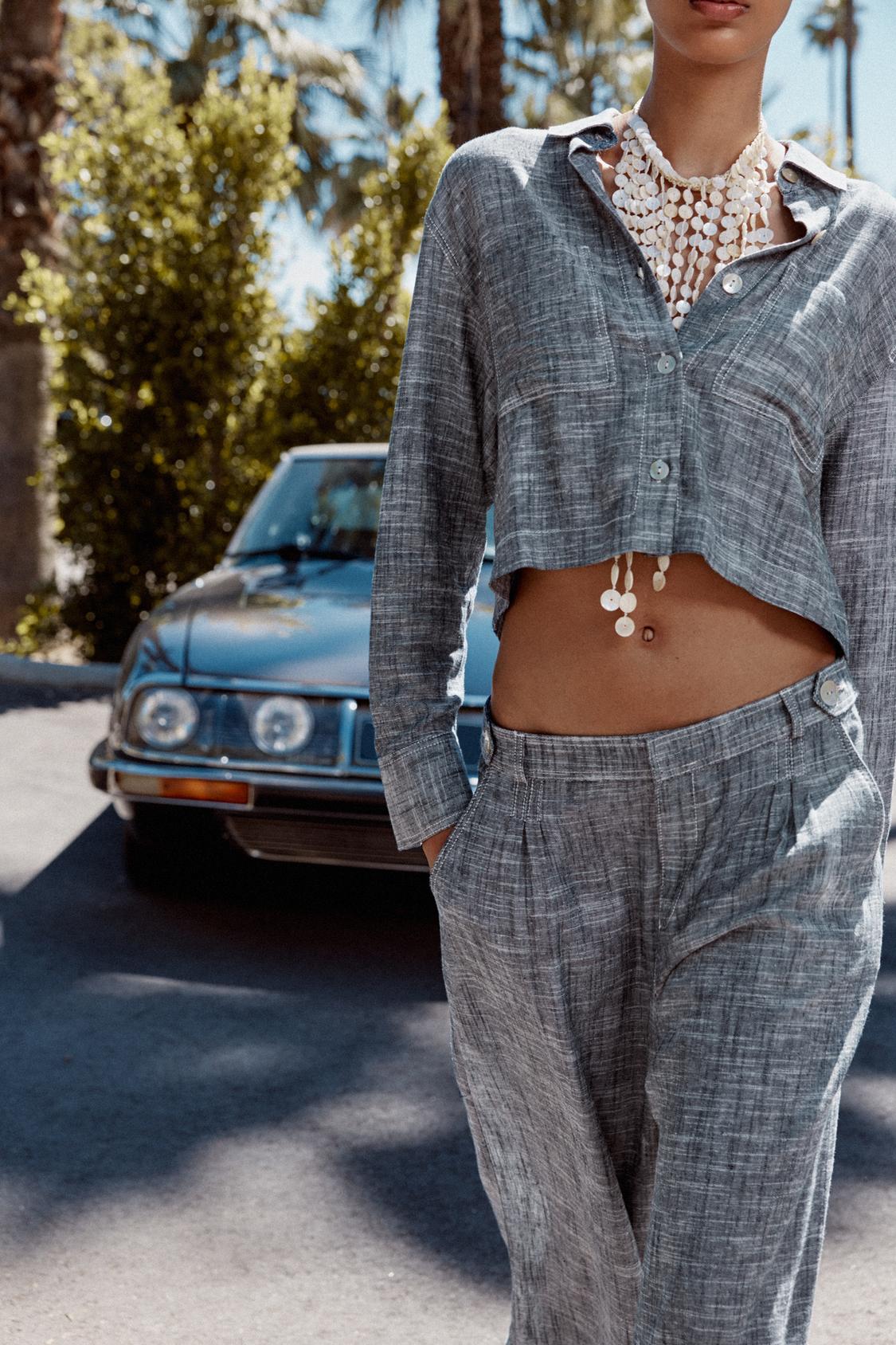 CROP POCKETED SHIRT