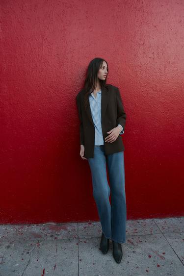 BLAZER CRUZADA OVERSIZE - Marrón de Zara