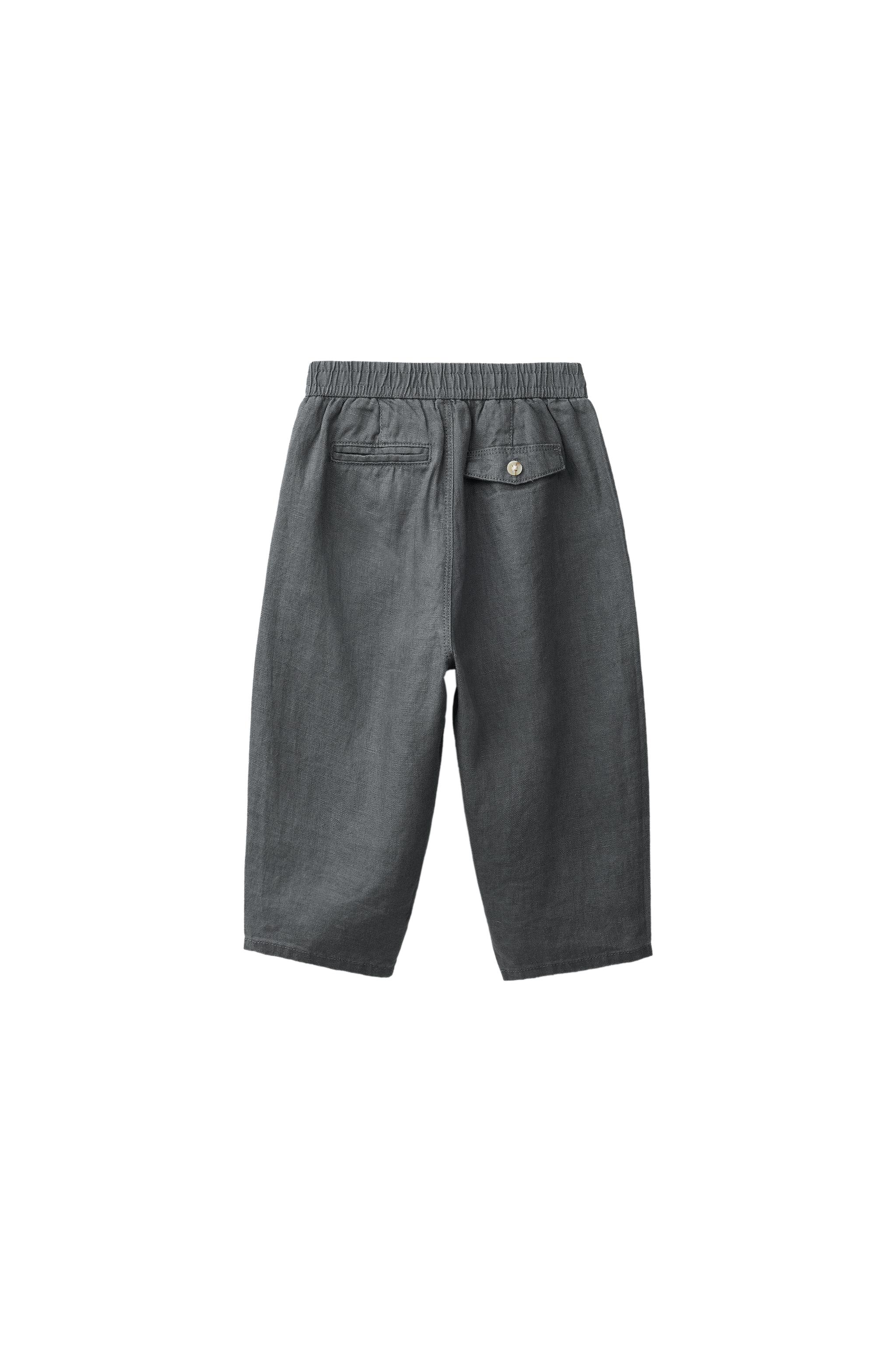 100% LINEN PLEATED PANTS