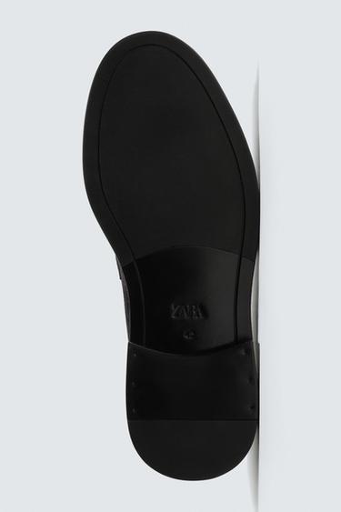 LEATHER PENNY LOAFERS - Blue by Zara - Image 6