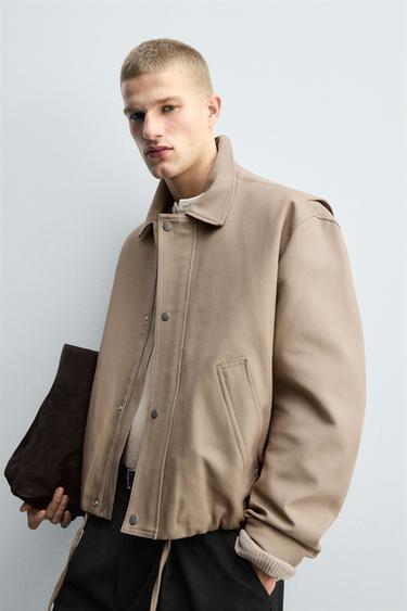 CROPPED FIT PADDED JACKET - camel by Zara - Image 4