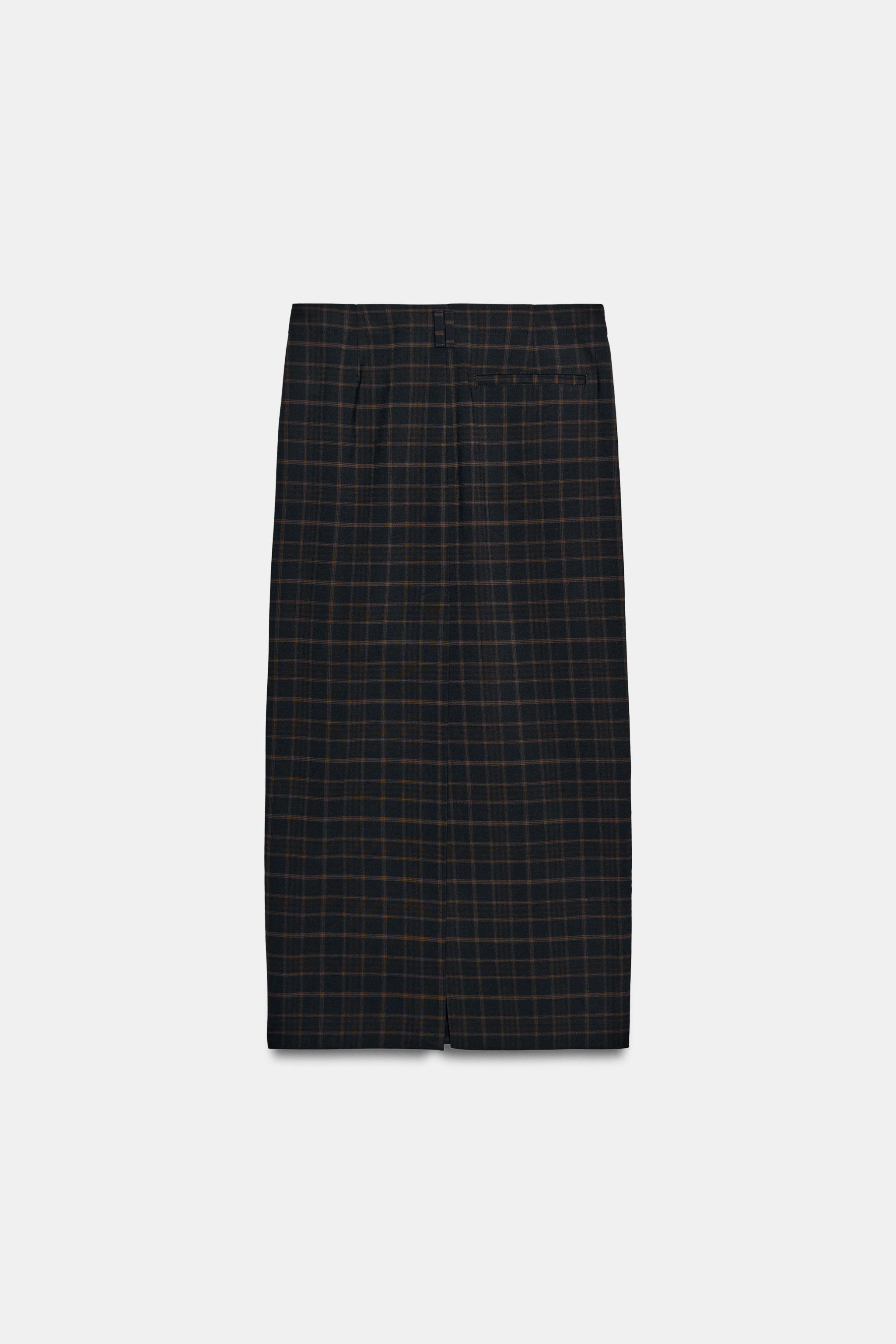 PLAID MIDI SKIRT - thumbnail 6