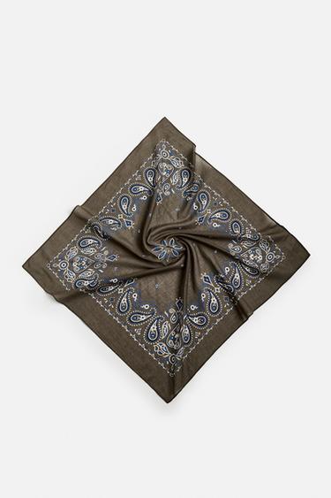 PAISLEY PRINT BANDANNA - Brown by Zara - Image 1