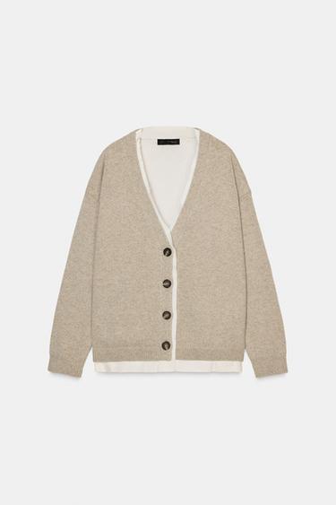 Zara COMBINED WOOL JACKET - Sand / Marl
