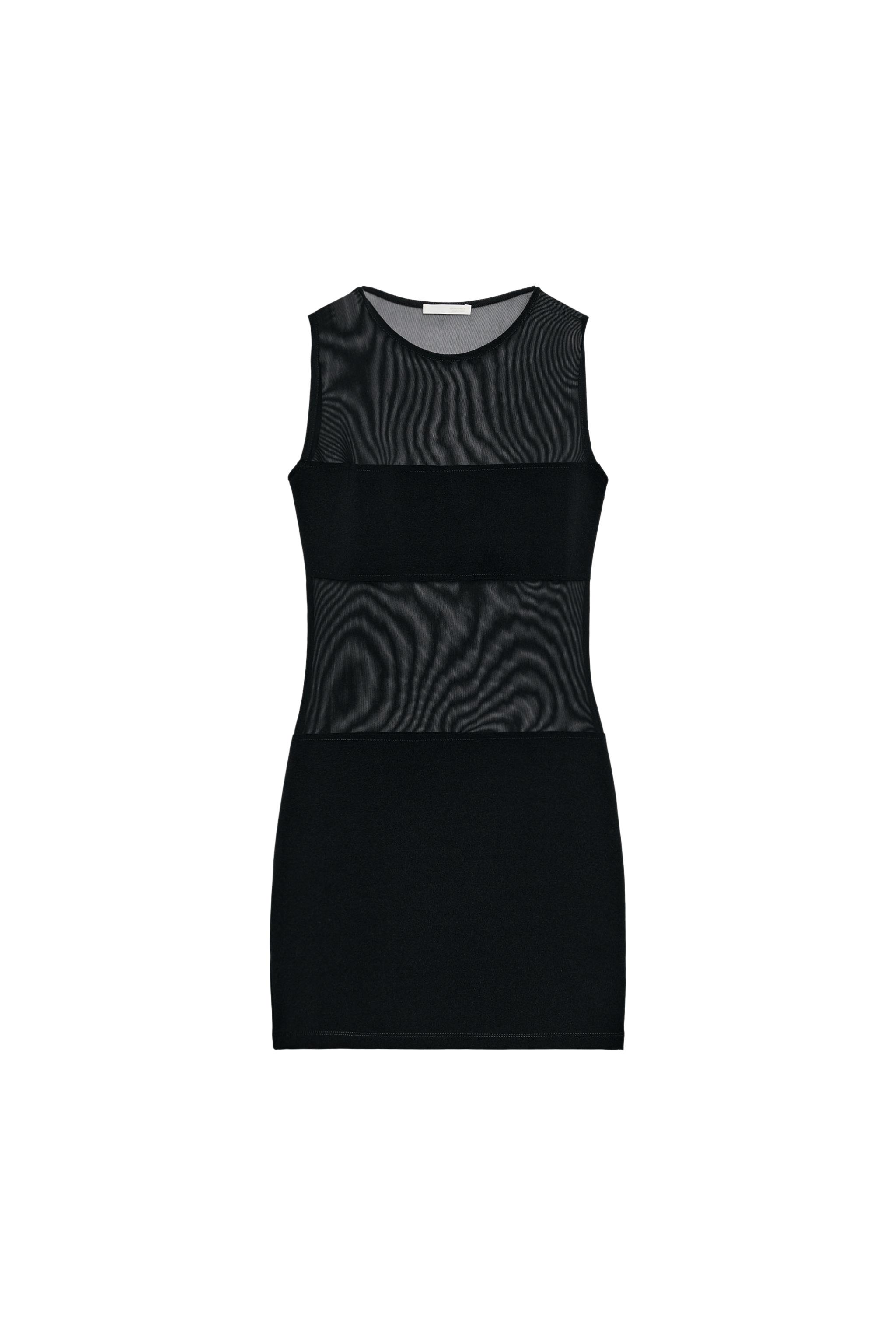 zara black tulle dress TULLE FLORAL MIDI DRESS - Black